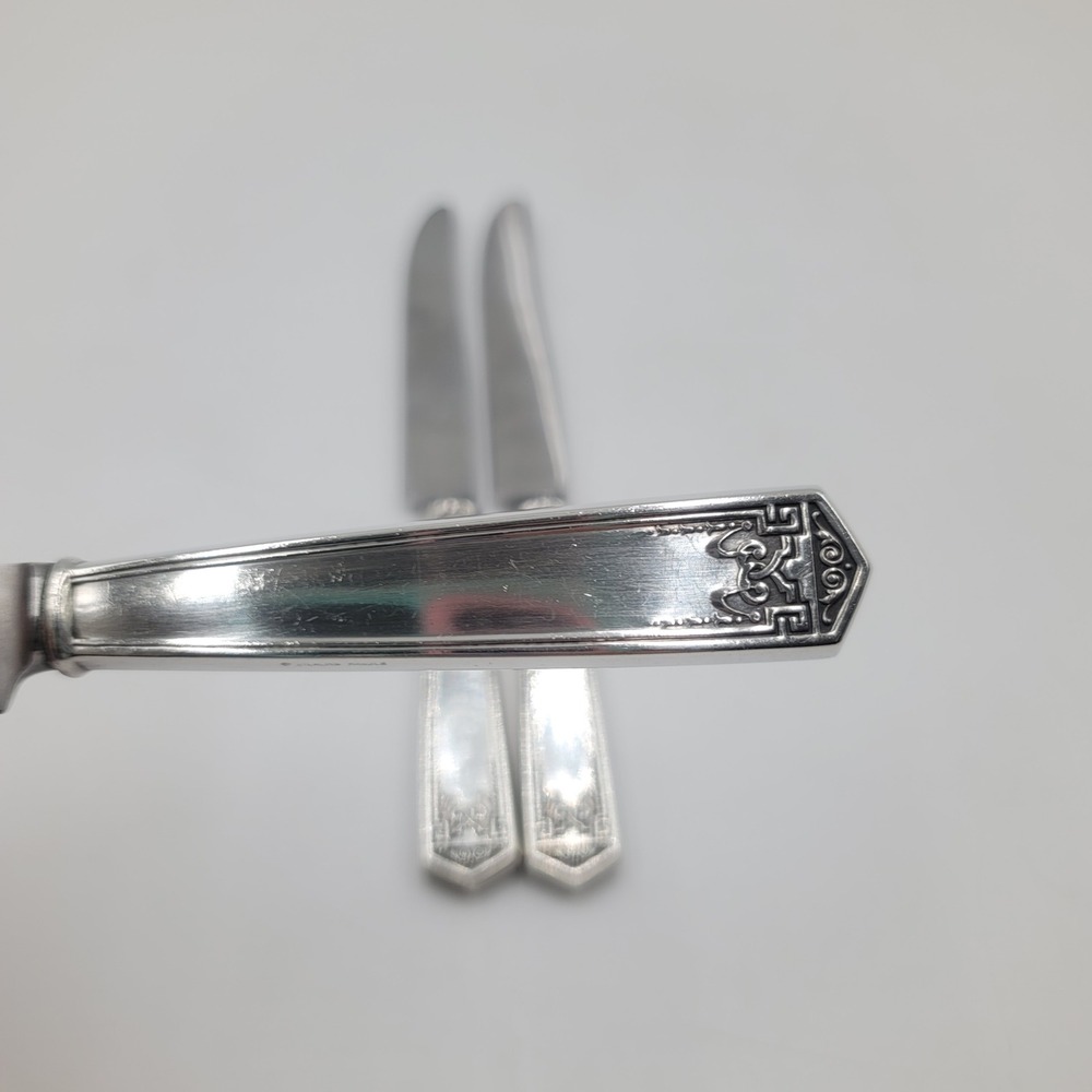3pc International Silver Devonshire Sterling Silver Handle Dinner Knives Insico